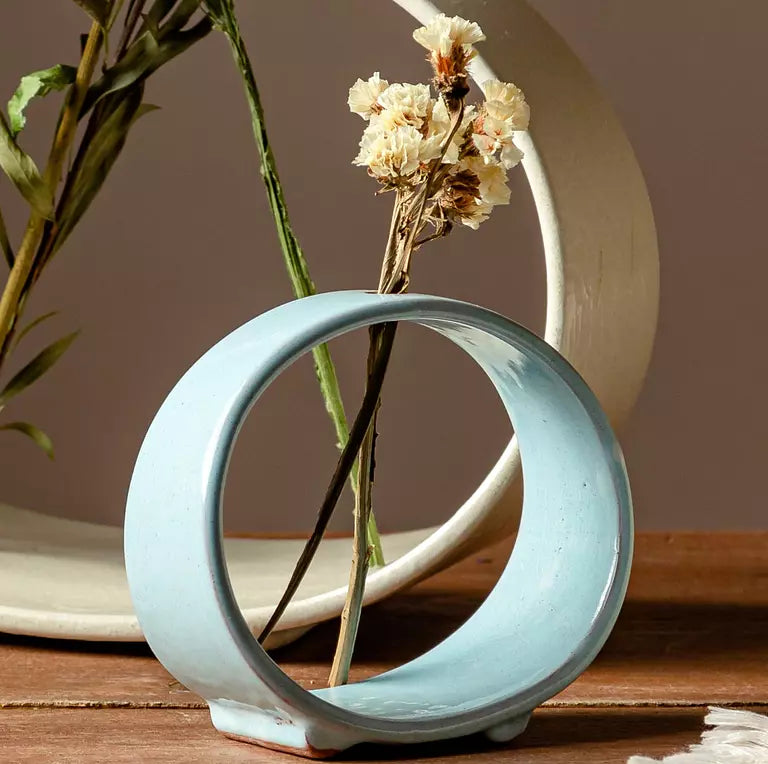 The Novel Ring Vases - Sea Waves Blue