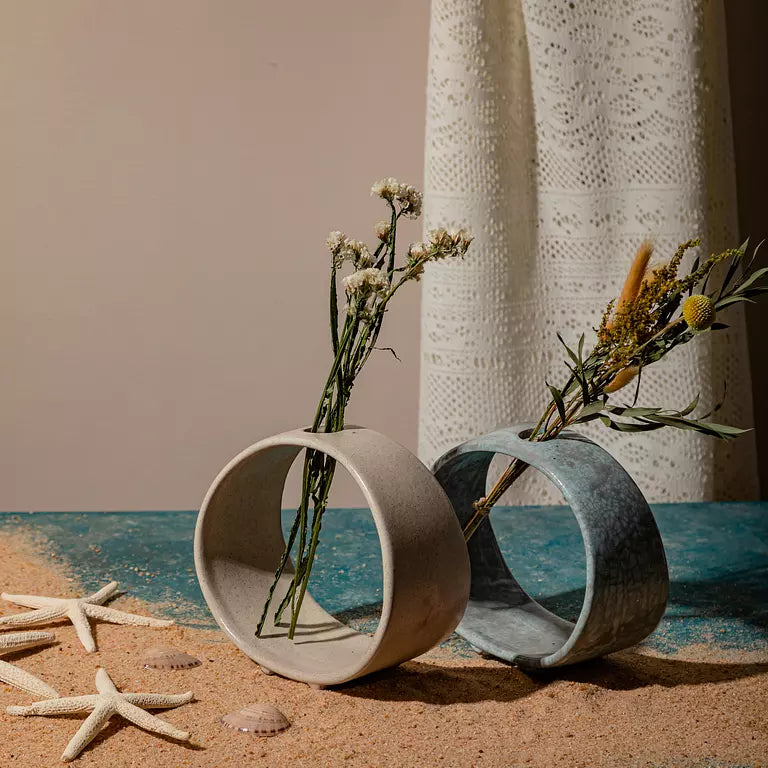 The Novel Ring Vases - Ivory