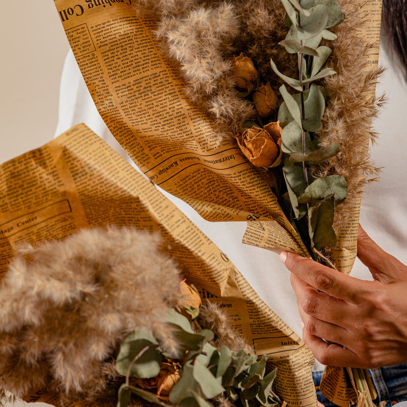 Eucalyptus with Aged Roses