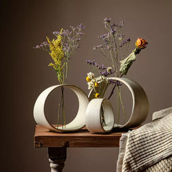 The Novel Ring Vases - Ivory