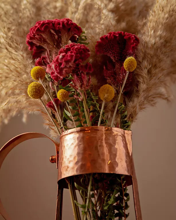 HAMMERED RED COPPER VASE