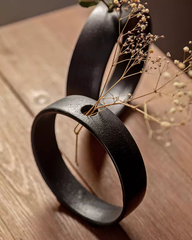 RING VASES - BLACK
