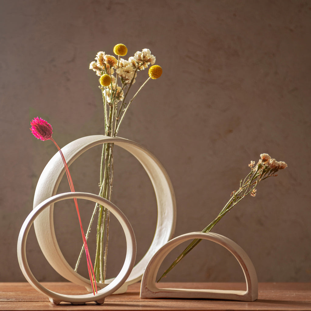 RING VASES - BEIGE