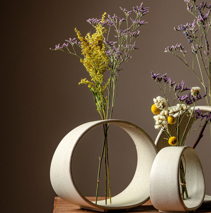 The Novel Ring Vases - Ivory