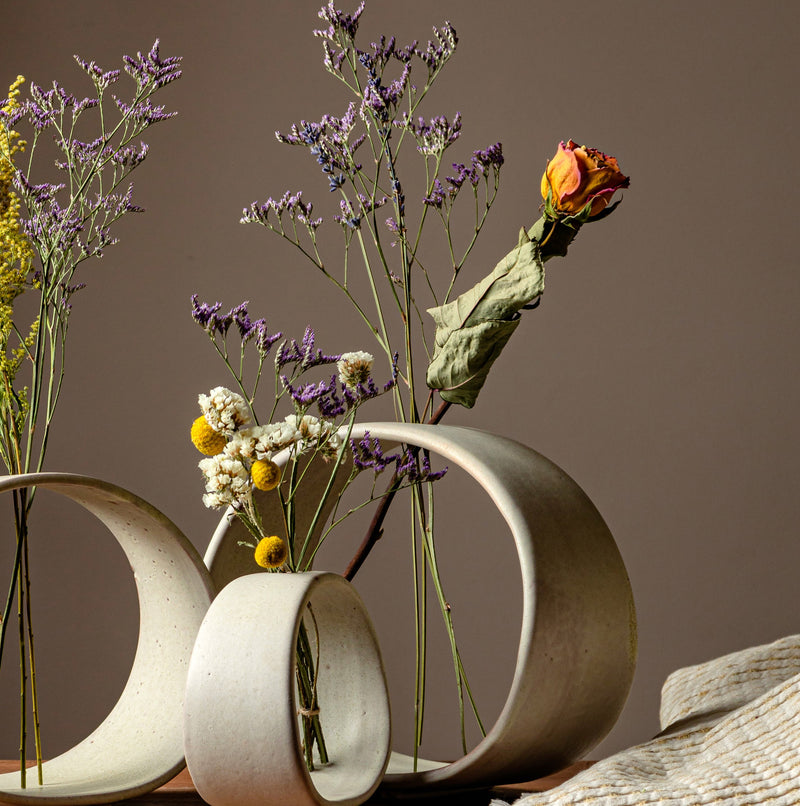 The Novel Ring Vases - Ivory