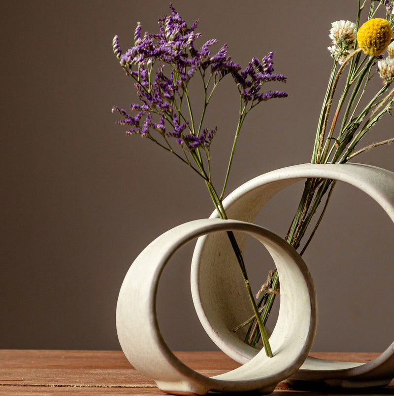 The Novel Ring Vases - Ivory