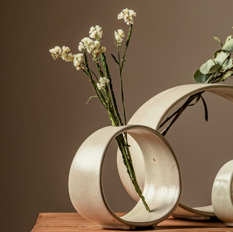 The Novel Ring Vases - Ivory