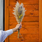 Lavender with Craspedia and Pampas