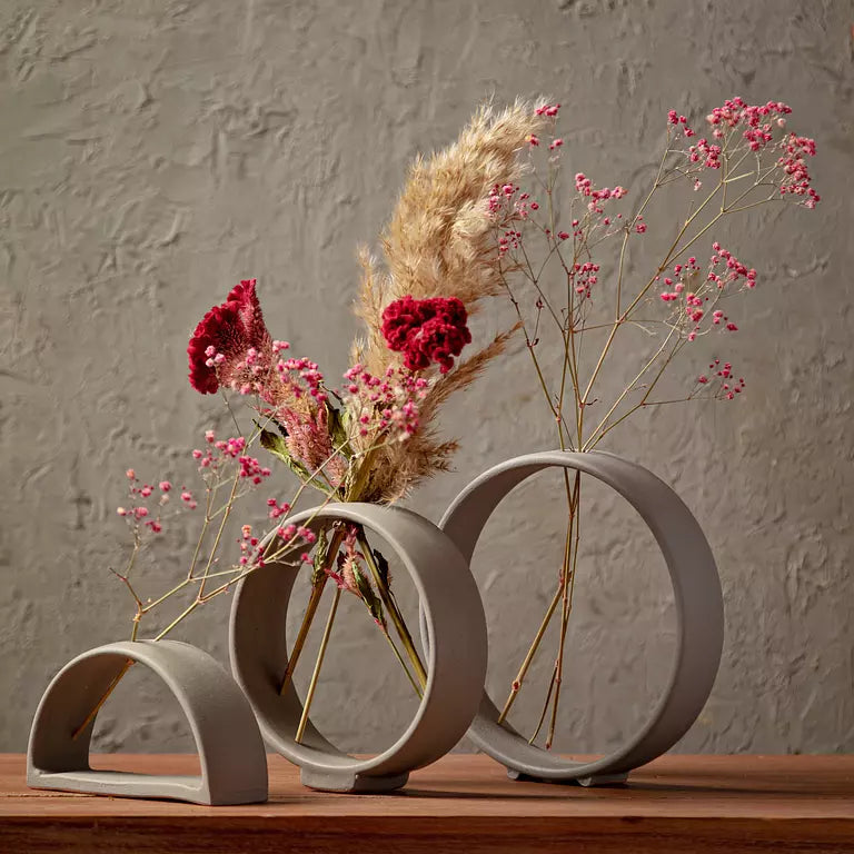 RING VASES - GREY