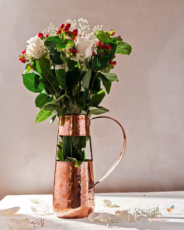 HAMMERED RED COPPER VASE