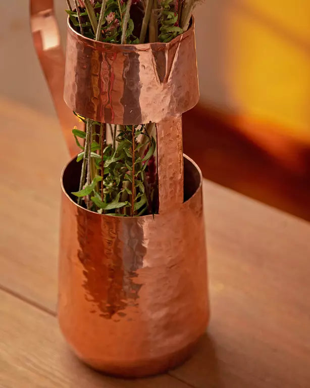 HAMMERED RED COPPER VASE