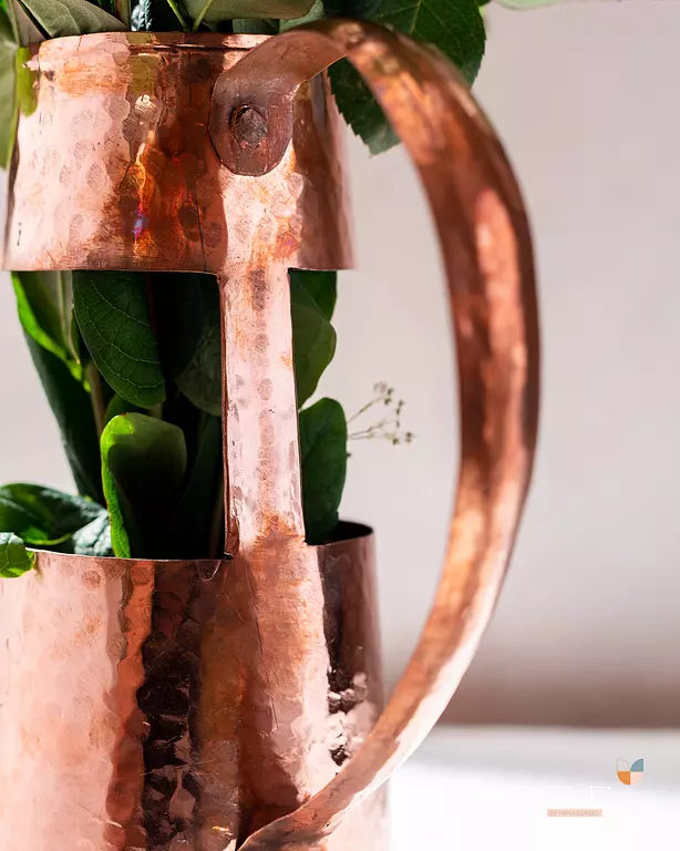 HAMMERED RED COPPER VASE