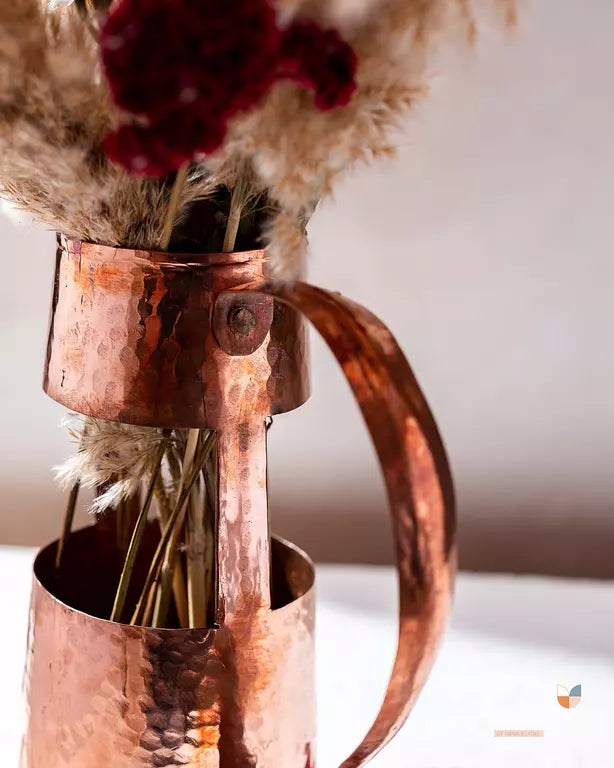 HAMMERED RED COPPER VASE