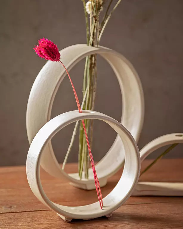 RING VASES - Beige